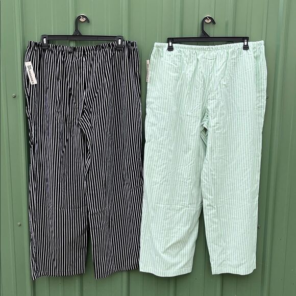 Women’s Lightweight Cotton Pull-On Wide-Leg Beach Pants 2-Pack Size XXL - Picture 4 of 14